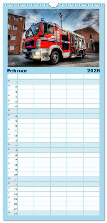 Produktbild: Familienplaner 2026 - Berufsfeuerwehr Braunschweig mit 5 Spalten (Wandkalender, 21 x 45 cm) CALVENDO