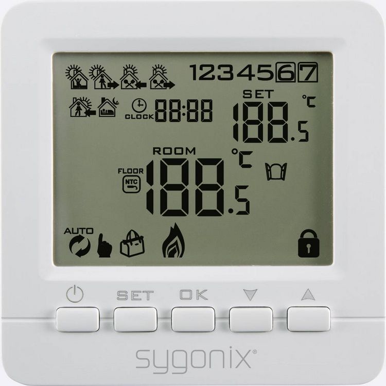 Produktbild: Sygonix SY-4500818 Raumthermostat Unterputz Wochenprogramm 1St.