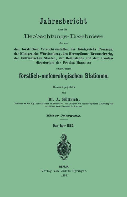 Produktbild: Jahresbericht &uuml;ber die Beobachtungs-Ergebnisse