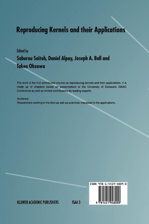 Produktbild: Reproducing Kernels and their Applications
