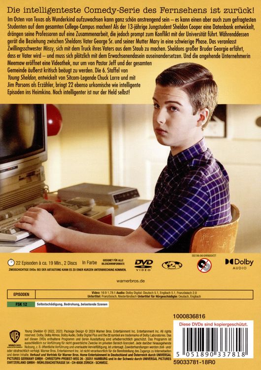Produktbild: Young Sheldon: Staffel 6 [2 DVDs]