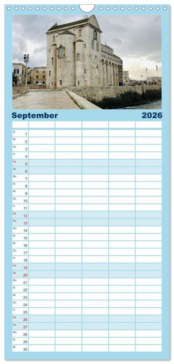Produktbild: Familienplaner 2026 - Apuliens K&uuml;stenorte mit 5 Spalten (Wandkalender, 21 x 45 cm) CALVENDO