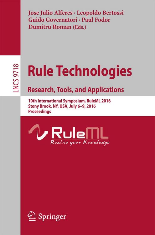 Produktbild: Rule Technologies. Research, Tools, and Applications