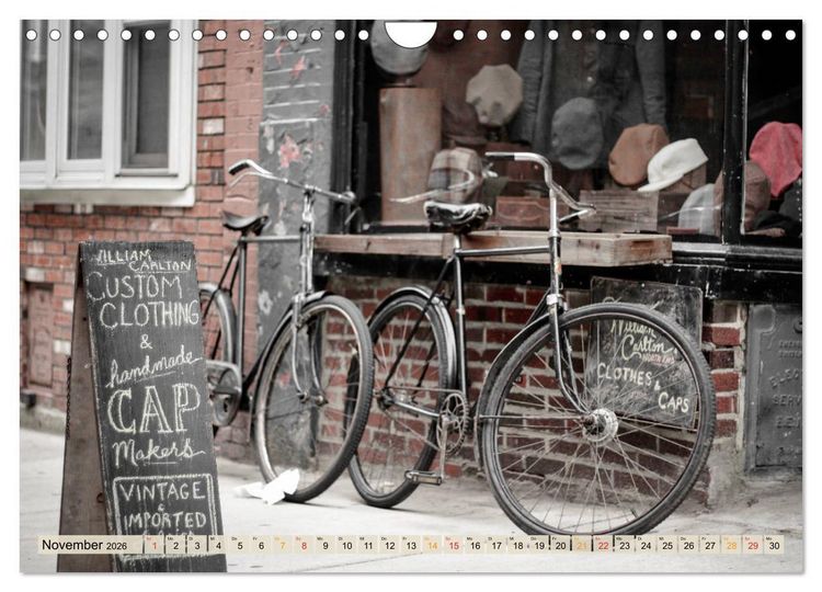 Produktbild: Fahrrad Alltag - Film Noir Style (Wandkalender 2026 DIN A4 quer), CALVENDO Monatskalender