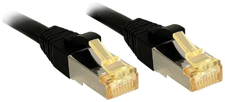 Produktbild: LINDY 47308 RJ45 Patchkabel CAT 6a (Rohkabel CAT 7) S/FTP 1.50m Schwarz 1St.