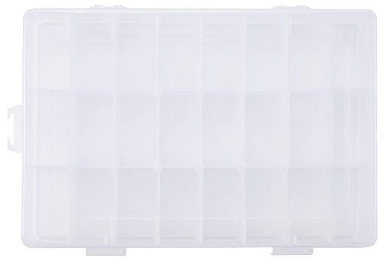 Produktbild: TRU COMPONENTS TC-ERB-9049 Sortimentskasten (L x B x H) 210 x 140 x 38 mm Anzahl F&auml;cher: 24 variable Unterteilung Inhalt 1 St.