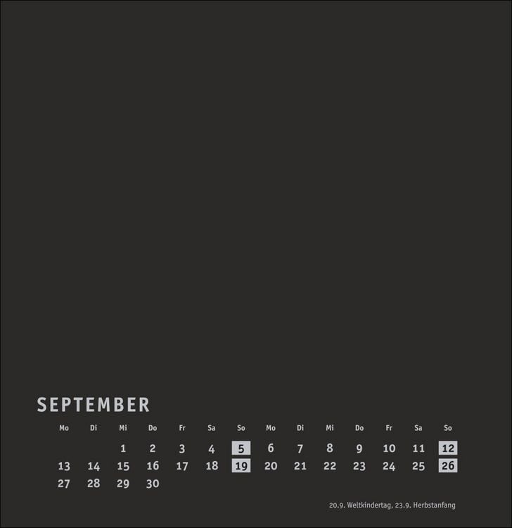 Produktbild: Premium-Bastelkalender schwarz gro&szlig; 2027