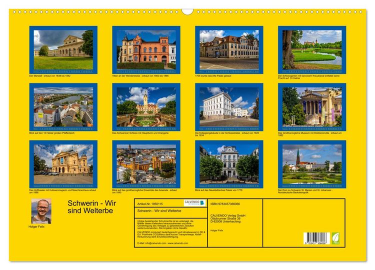 Produktbild: Schwerin - Wir sind Welterbe (Wandkalender 2026 DIN A2 quer), CALVENDO Monatskalender