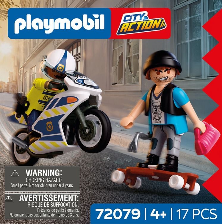 Produktbild: PLAYMOBIL 72079 Verfolgungsjagd mit Motorrad