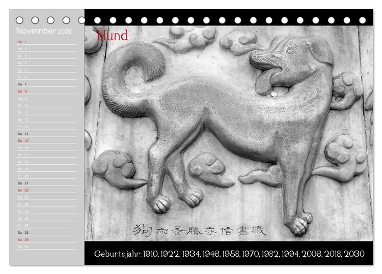 Produktbild: Das Chinesische Horoskop / Geburtstagskalender (Tischkalender 2026 DIN A5 quer), CALVENDO Monatskalender