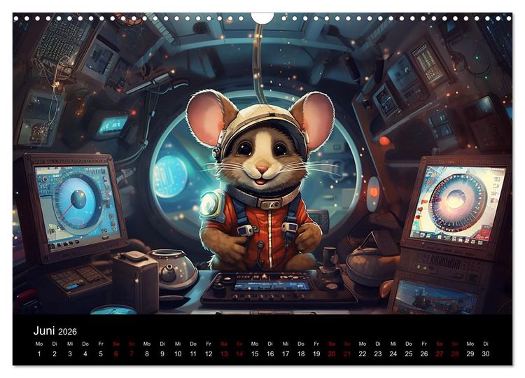 Produktbild: M&auml;use im All (Wandkalender 2026 DIN A3 quer), CALVENDO Monatskalender