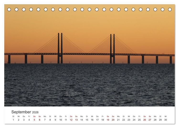 Produktbild: Br&uuml;cken - Die sch&ouml;nsten Br&uuml;cken der Welt. (Tischkalender 2026 DIN A5 quer), CALVENDO Monatskalender