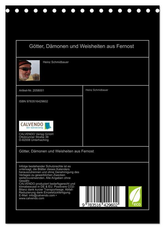Produktbild: G&ouml;tter, D&auml;monen und Weisheiten aus Fernost (Tischkalender 2026 DIN A5 hoch), CALVENDO Monatskalender