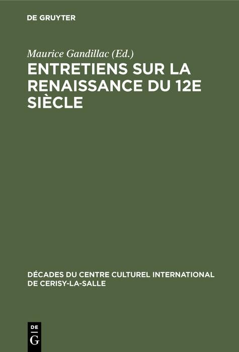 Produktbild: Entretiens sur la Renaissance du 12e si&egrave;cle