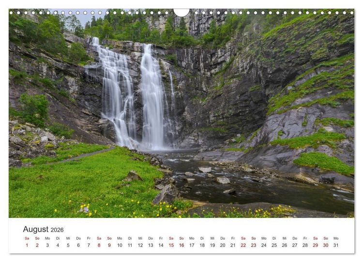 Produktbild: Wasserf&auml;lle in Norwegen (Wandkalender 2026 DIN A3 quer), CALVENDO Monatskalender