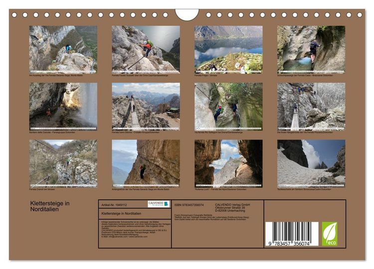 Produktbild: Klettersteige in Norditalien (Wandkalender 2026 DIN A4 quer), CALVENDO Monatskalender