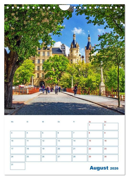 Produktbild: Residenzstadt Schwerin - Mecklenburg-Vorpommern - Terminplaner (Wandkalender 2026 DIN A4 hoch), CALVENDO Monatskalender