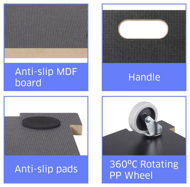 Produktbild: TOOLCRAFT TO-10748217 Erweiterbare Rollplatte MDF Traglast (max.): 200 kg 390 mm x 390 mm x 110 mm