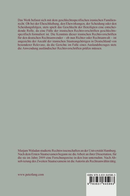 Produktbild: Das iranische Familienrecht unter der besonderen Ber&uuml;cksichtigung der Rechte von Frauen und Kindern