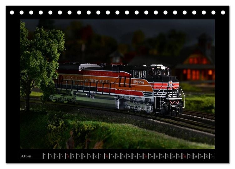 Produktbild: Amerikanische Modelleisenbahnen (Tischkalender 2026 DIN A5 quer), CALVENDO Monatskalender
