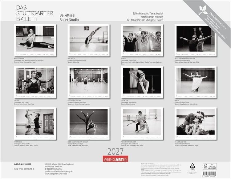 Produktbild: Ballettsaal - Stuttgarter Ballett Kalender 2027 - Stuttgarter Ballett