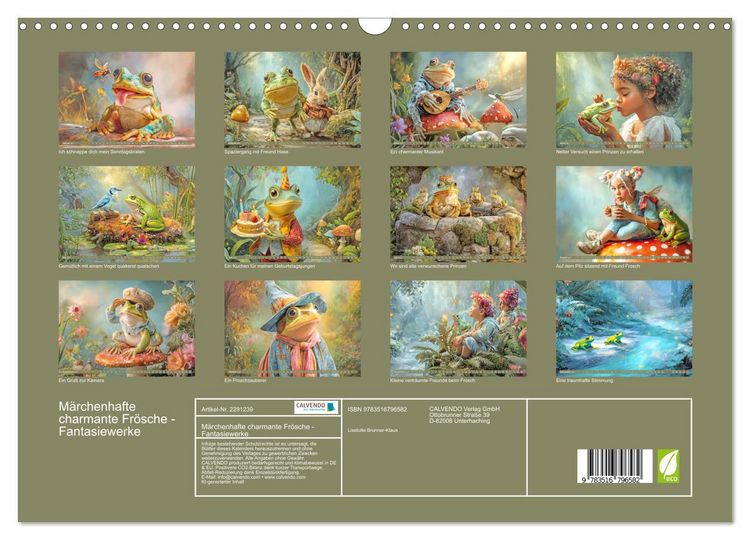Produktbild: M&auml;rchenhafte charmante Fr&ouml;sche - Fantasiewerke (Wandkalender 2027 DIN A3 quer), CALVENDO Monatskalender