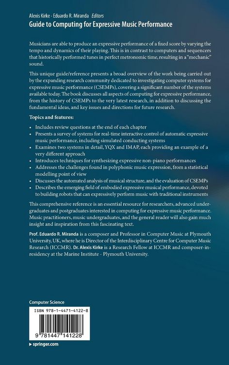 Produktbild: Guide to Computing for Expressive Music Performance