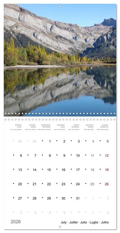 Produktbild: Les merveilles du Valais (Calendrier mural carr&eacute; 2026 30x30 cm) Calendrier double avec une page pour vos prises de notes