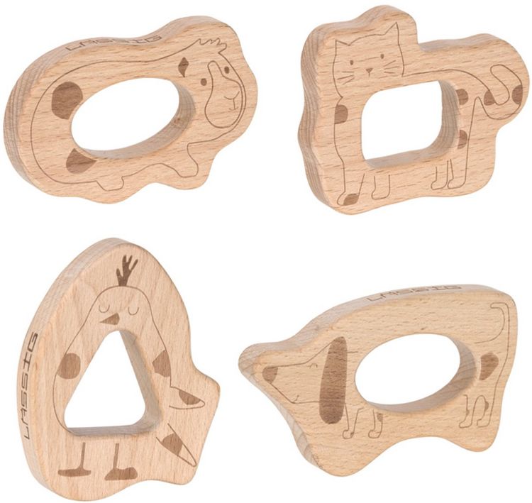 Produktbild: Teether Wood Set 4 pcs Little Mateys