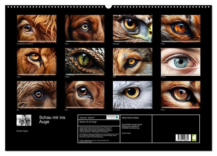 Produktbild: Schau mir ins Auge (Wandkalender 2026 DIN A2 quer), CALVENDO Monatskalender