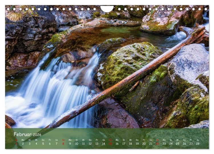 Produktbild: Faszinierende Naturschauspiele - imposante Klamm und Wasserfall Fotografie (Wandkalender 2026 DIN A4 quer), CALVENDO Monatskalender