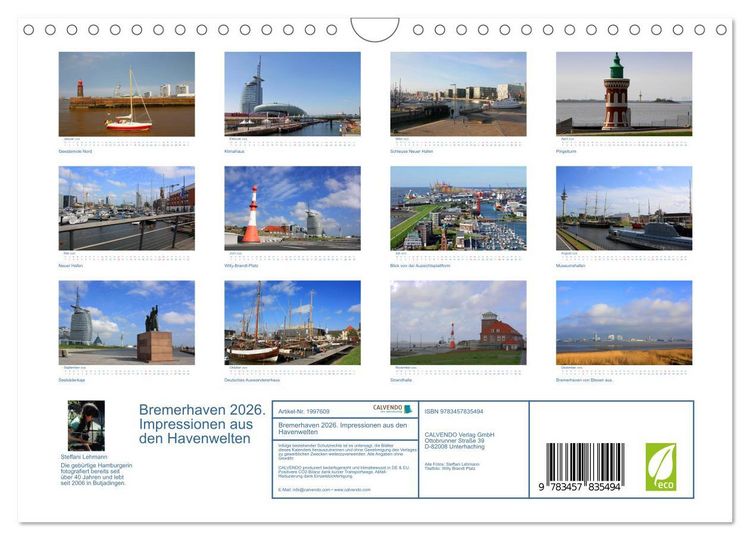 Produktbild: Bremerhaven 2026. Impressionen aus den Havenwelten (Wandkalender 2026 DIN A4 quer), CALVENDO Monatskalender
