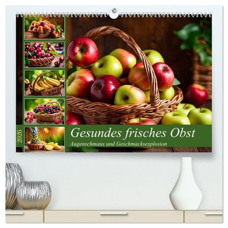 Produktbild: Gesundes frisches Obst (hochwertiger Premium Wandkalender 2026 DIN A2 quer), Kunstdruck in Hochglanz