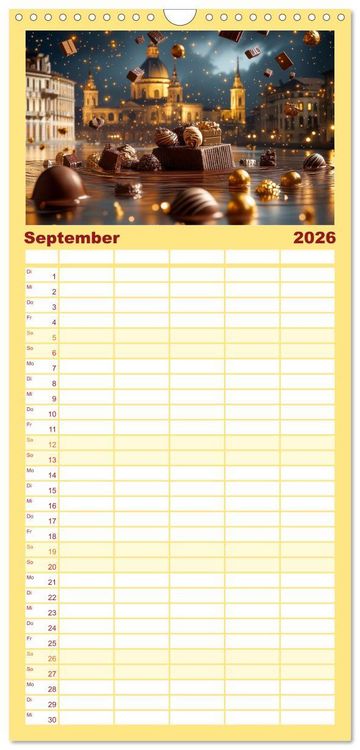 Produktbild: Familienplaner 2026 - S&uuml;&szlig;e Skyline Symphonie mit 5 Spalten (Wandkalender, 21 x 45 cm) CALVENDO