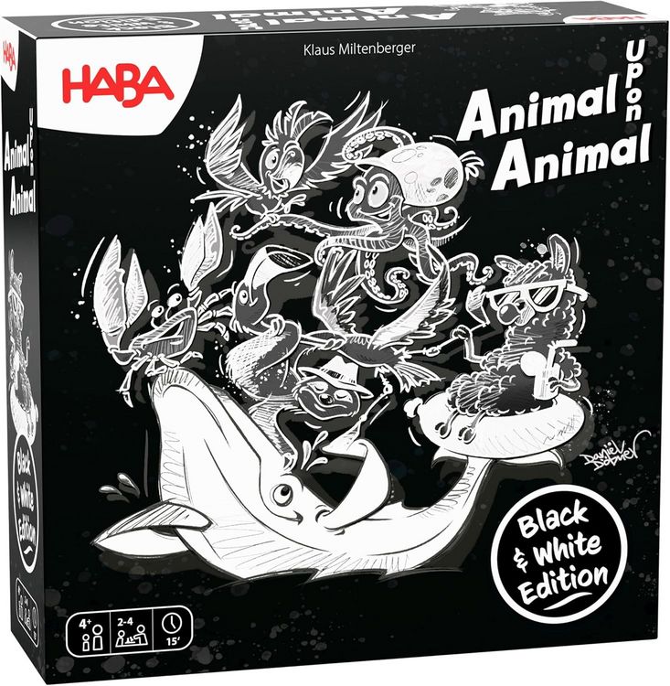 Produktbild: HABA 2014044001 - Tier auf Tier Black & White Edition, Stapelspiel, Balancierspiel