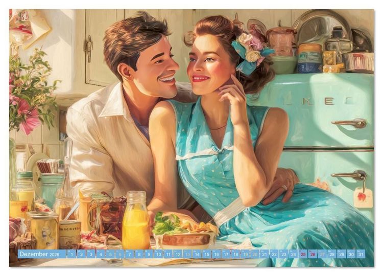 Produktbild: Retro &Auml;sthetik &ndash; Pin-up Girls (Wandkalender 2026 DIN A2 quer), CALVENDO Monatskalender