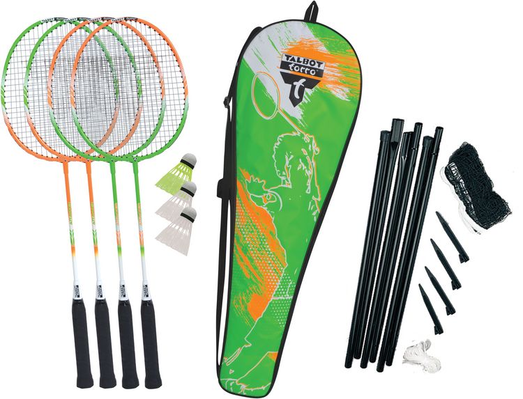 Produktbild: Badm.-Set 4-ATTACKER PLUS Set im Racketbag mit Netz,