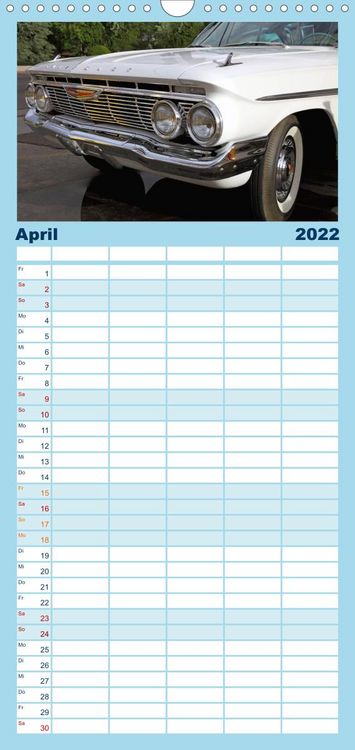 Produktbild: Familienplaner Classic Cars (Wandkalender 2022 , 21 cm x 45 cm, hoch)