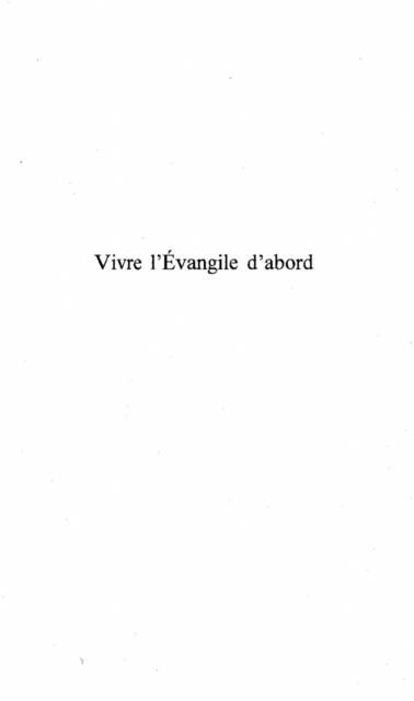 Produktbild: Vivre L'evangile D'abord