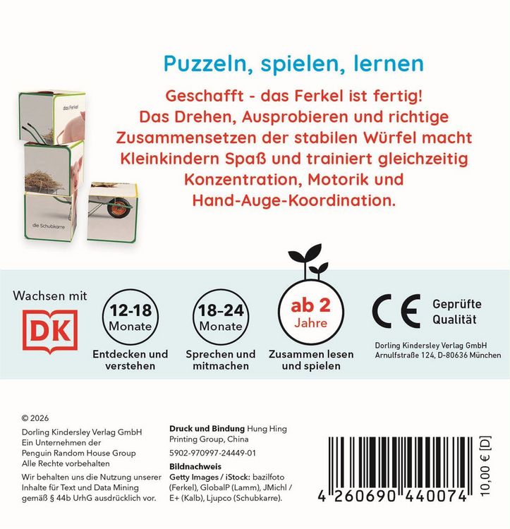 Produktbild: Erstes Lernen W&uuml;rfelpuzzle. Bauernhof