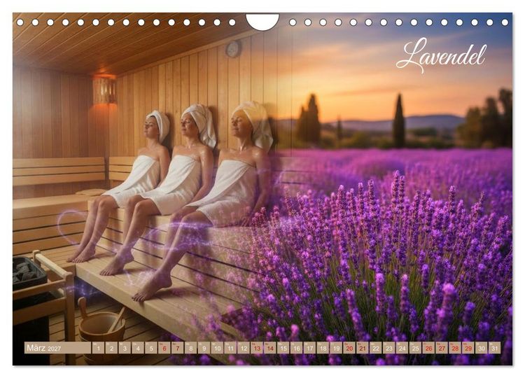 Produktbild: Sauna - Hitze, Duft, Genuss (Wandkalender 2027 DIN A4 quer), CALVENDO Monatskalender