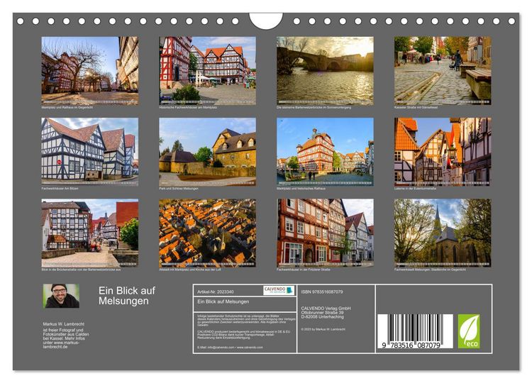 Produktbild: Ein Blick auf Melsungen (Wandkalender 2026 DIN A4 quer), CALVENDO Monatskalender