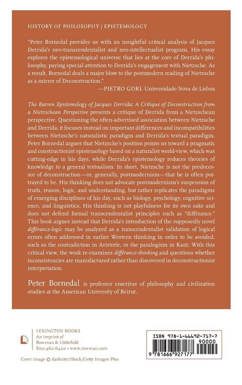 Produktbild: Barren Epistemology of Jacques Derrida