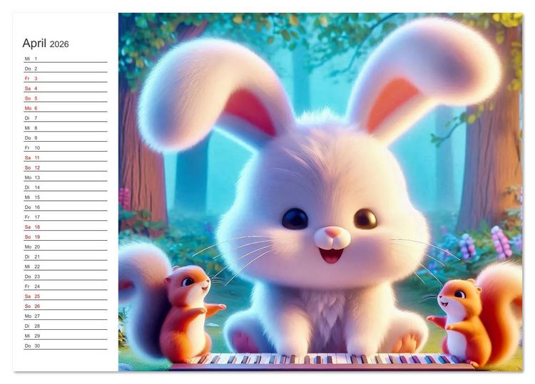 Produktbild: Knuddel und Kuschel (Tischkalender 2026 DIN A5 quer), CALVENDO Monatskalender