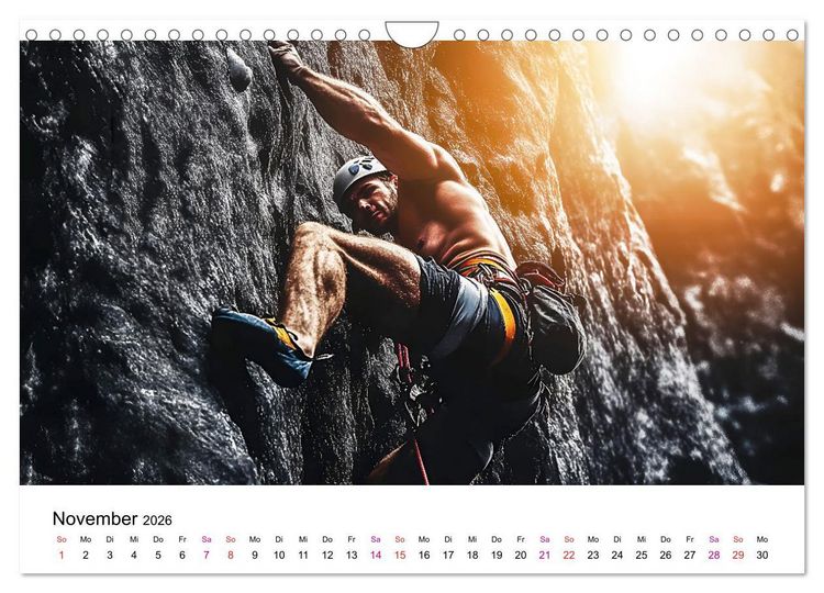 Produktbild: Klettern - die H&ouml;henangst &uuml;berwinden (Wandkalender 2026 DIN A4 quer), CALVENDO Monatskalender