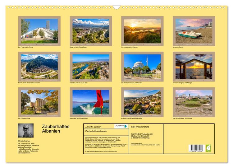 Produktbild: Zauberhaftes Albanien (Wandkalender 2026 DIN A2 quer), CALVENDO Monatskalender