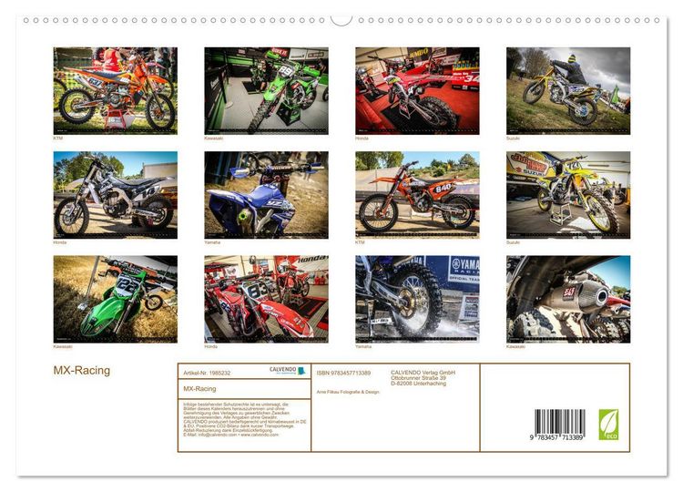 Produktbild: MX-Racing (hochwertiger Premium Wandkalender 2026 DIN A2 quer), Kunstdruck in Hochglanz