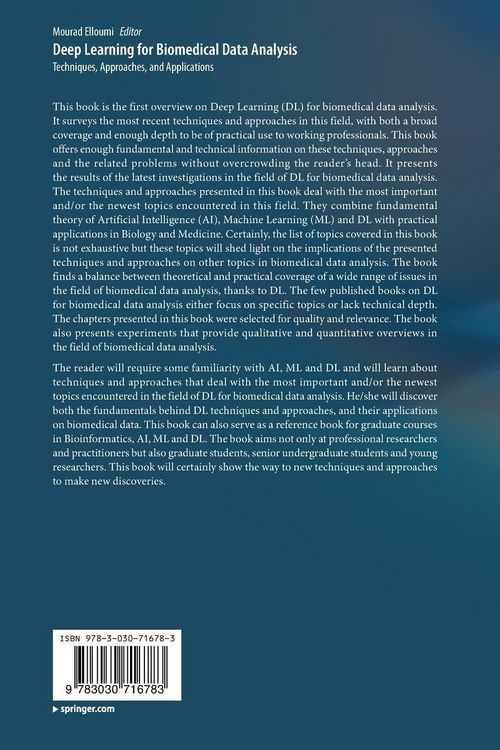 Produktbild: Deep Learning for Biomedical Data Analysis