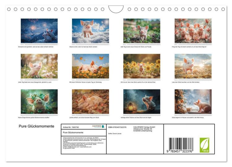 Produktbild: Pure Gl&uuml;cksmomente (Wandkalender 2026 DIN A4 quer), CALVENDO Monatskalender