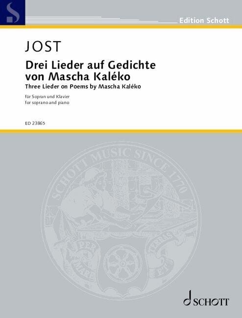 Produktbild: Drei Lieder auf Gedichte von Mascha Kal&eacute;ko